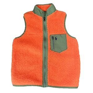 Polo Ralph Lauren Big Kids Hybrid Fleece Full Zip Vest Orange Size S 8 Pony Logo